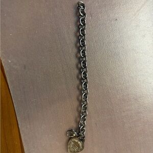 Tiffany Silver Chain Bracelet with Heart Charm